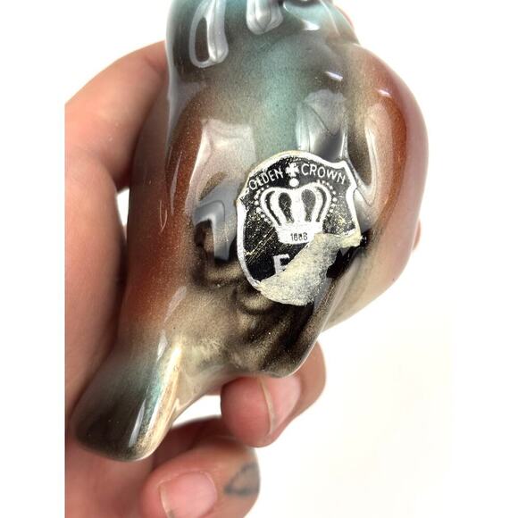 VTG Glossy Chickadee Bird Figurine Made in Austria Golden Crown - Picture 8 of 13